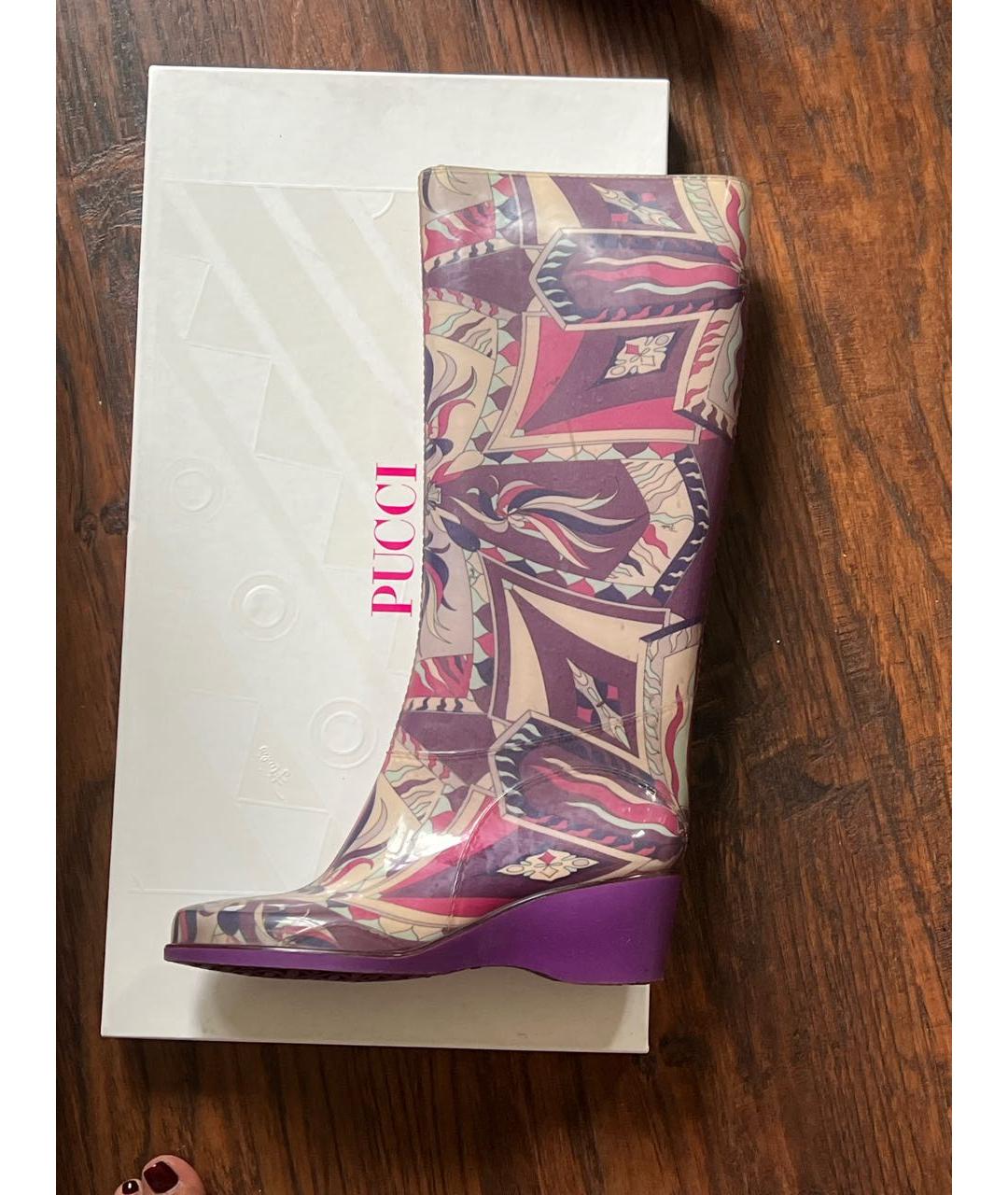 PUCCI Фиолетовые резиновые сапоги, фото 5