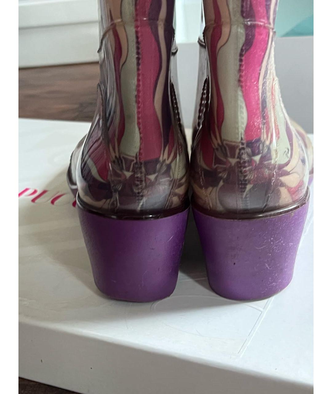 PUCCI Фиолетовые резиновые сапоги, фото 4