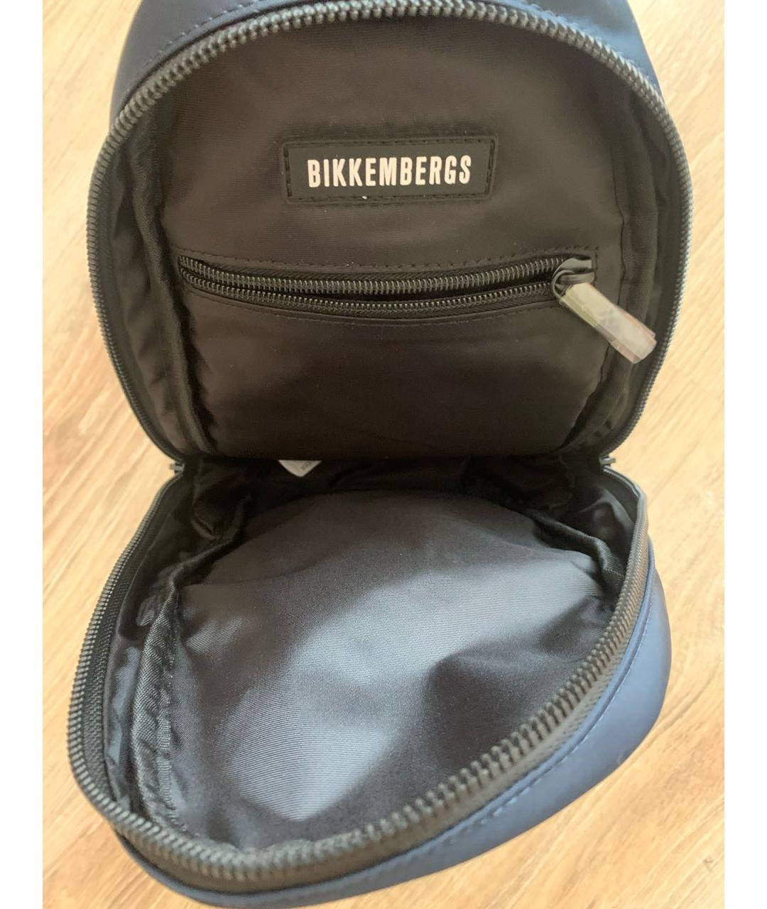 BIKKEMBERGS Синяя синтетическая сумка на плечо, фото 4