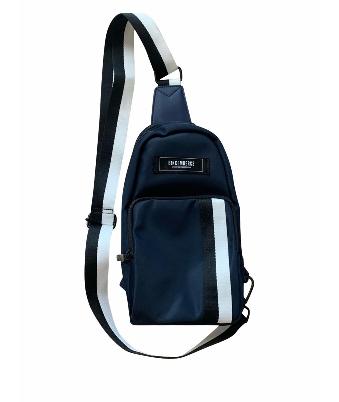 BIKKEMBERGS Синяя синтетическая сумка на плечо, фото 1