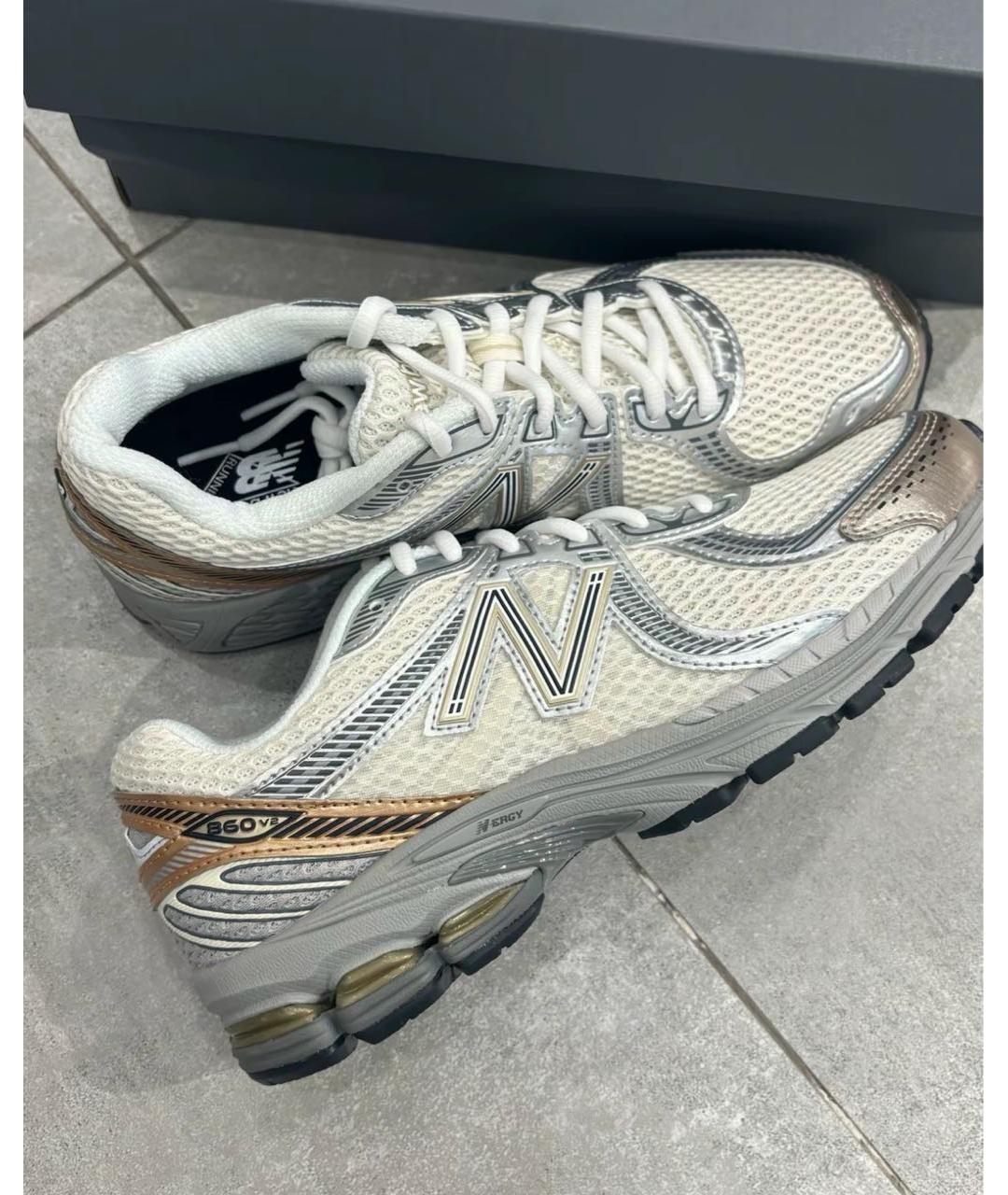 NEW BALANCE Бежевые текстильные низкие кроссовки / кеды, фото 3