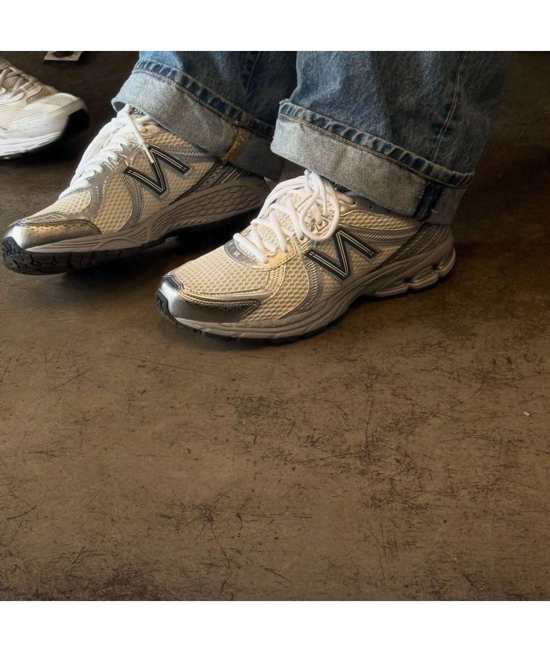 NEW BALANCE Бежевые текстильные низкие кроссовки / кеды, фото 5