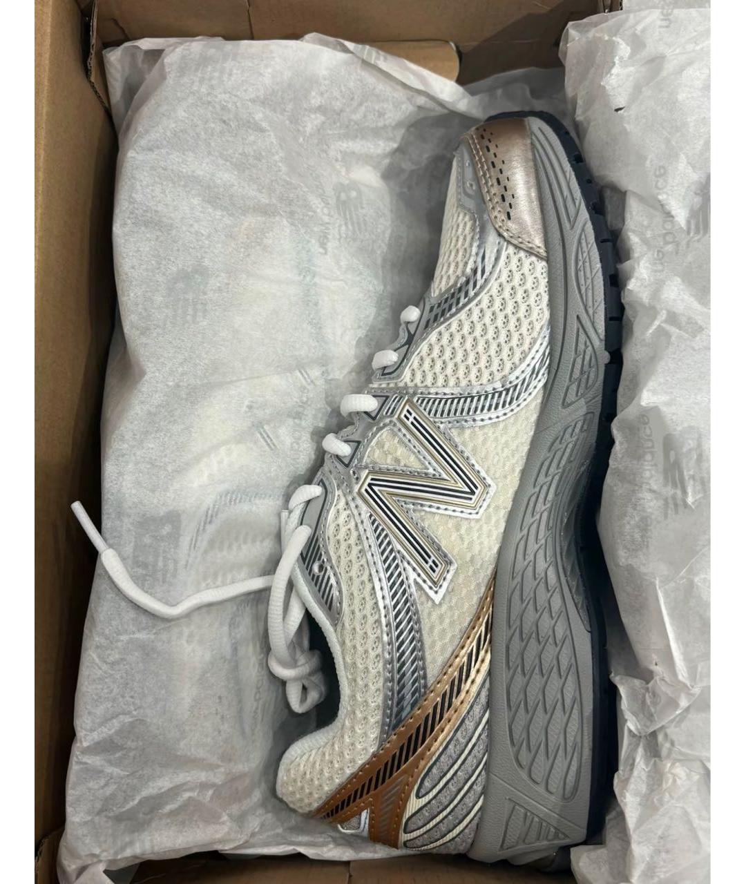 NEW BALANCE Бежевые текстильные низкие кроссовки / кеды, фото 4