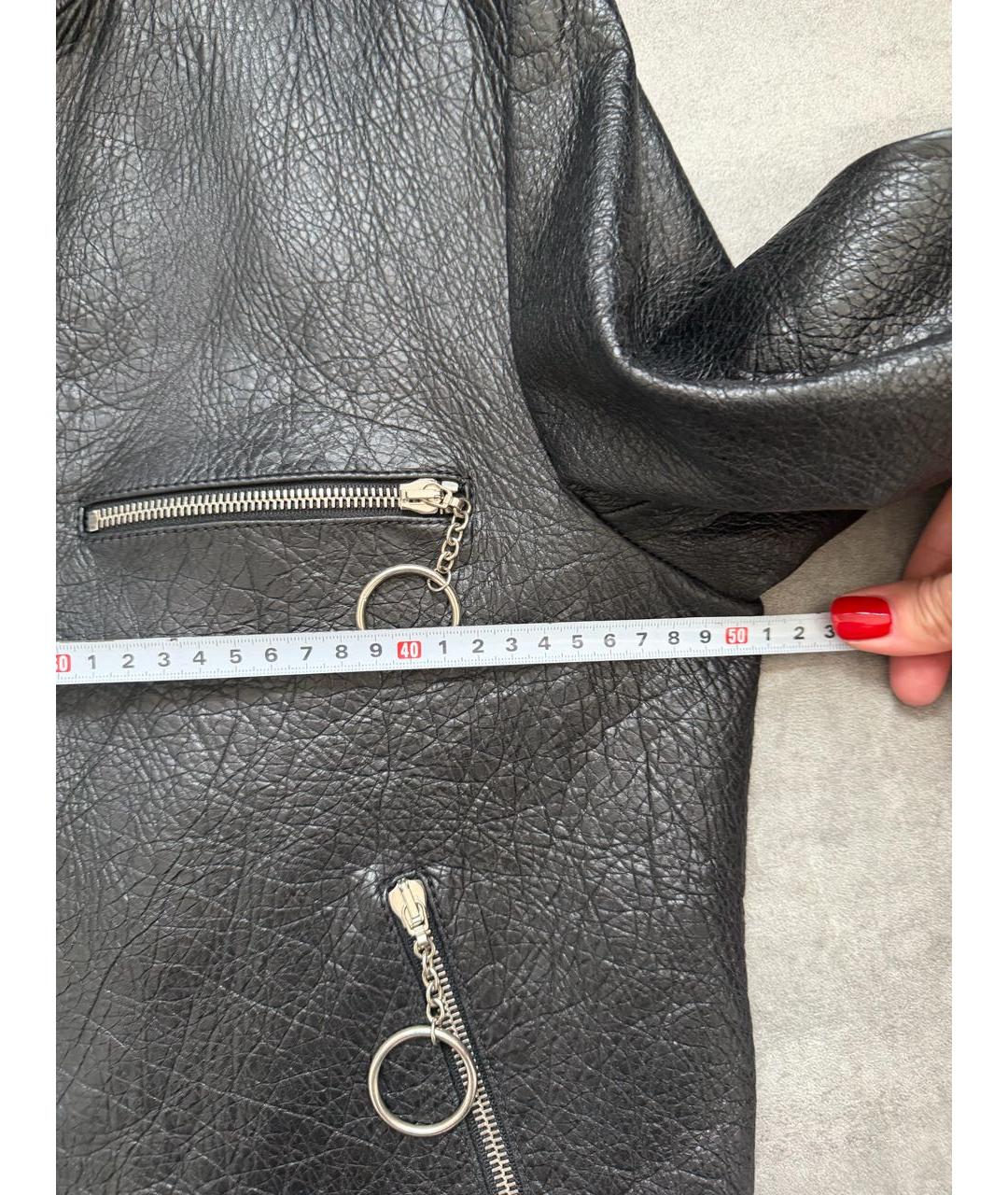 BALENCIAGA Черная кожаная куртка, фото 5