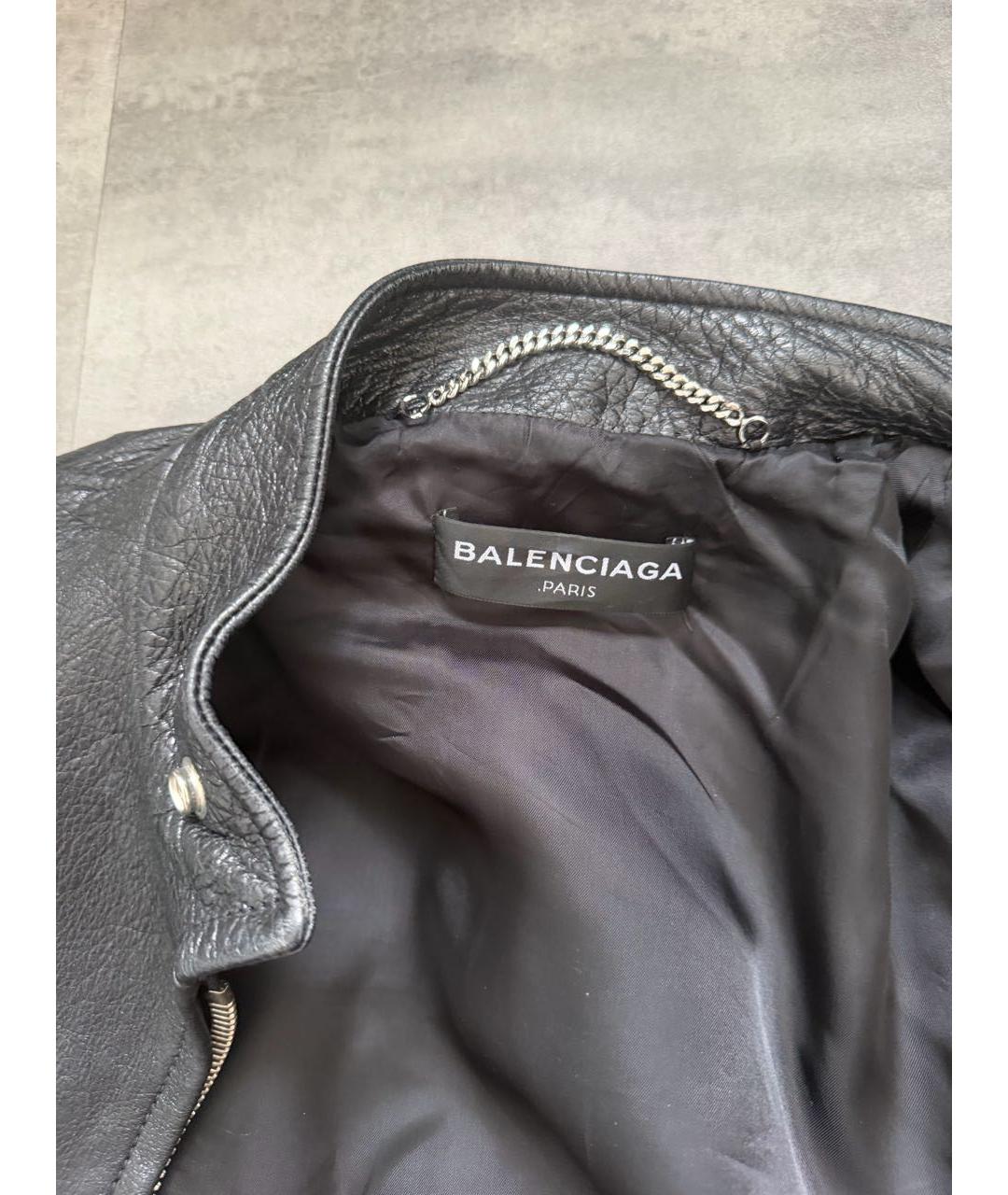 BALENCIAGA Черная кожаная куртка, фото 3