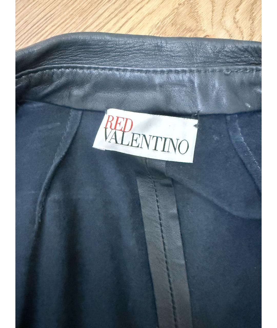 RED VALENTINO Черная кожаная куртка, фото 8