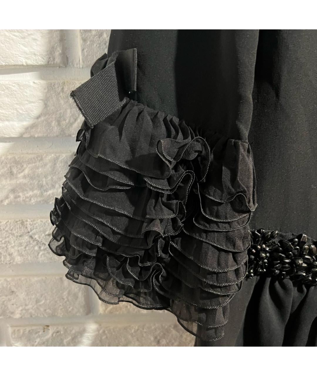 GIAMBATTISTA VALLI Черное шелковое коктейльное платье, фото 3