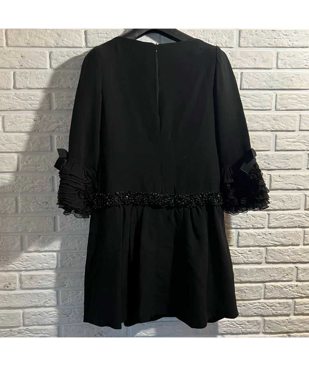GIAMBATTISTA VALLI Черное шелковое коктейльное платье, фото 2