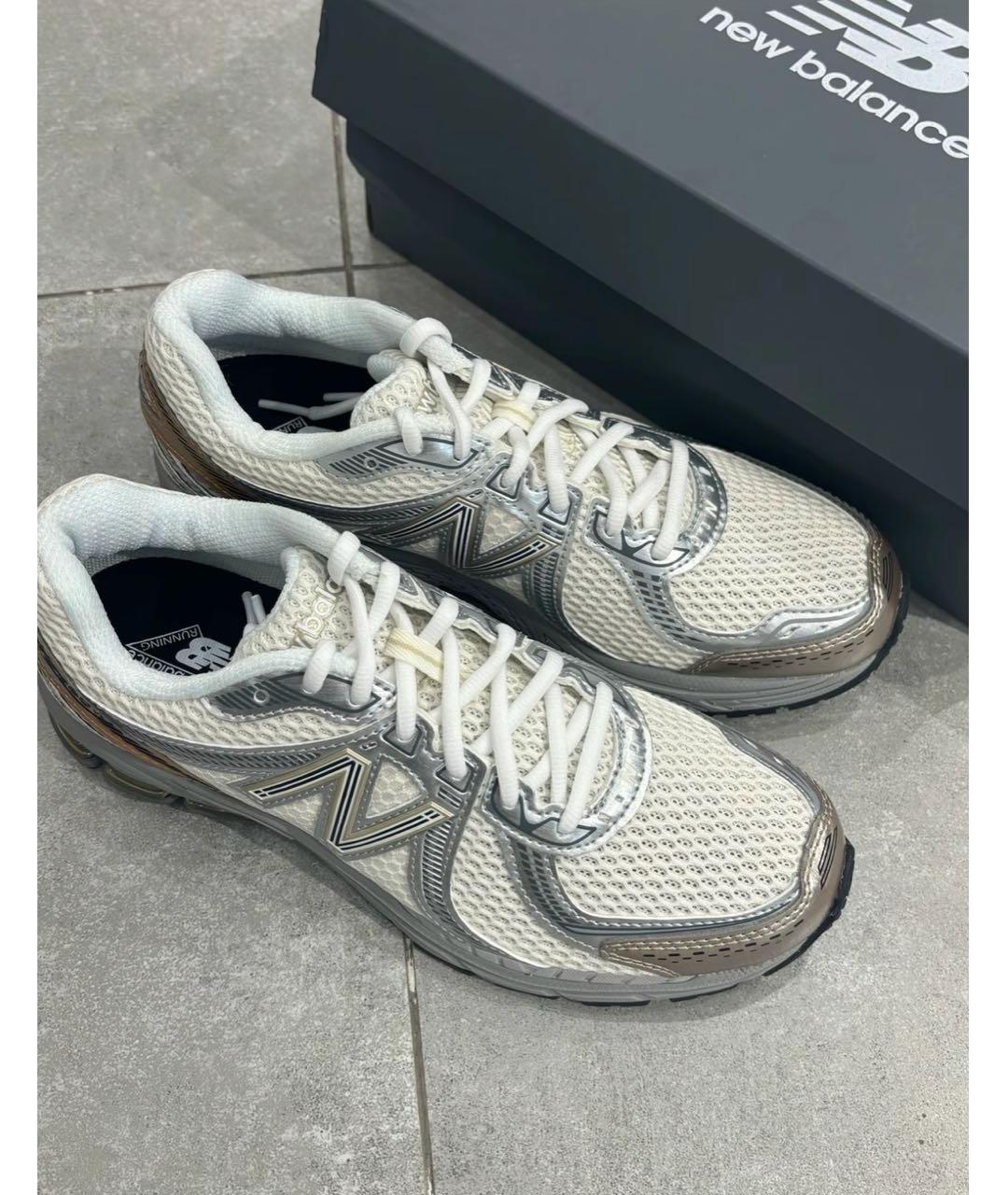 NEW BALANCE Бежевые текстильные низкие кроссовки / кеды, фото 3