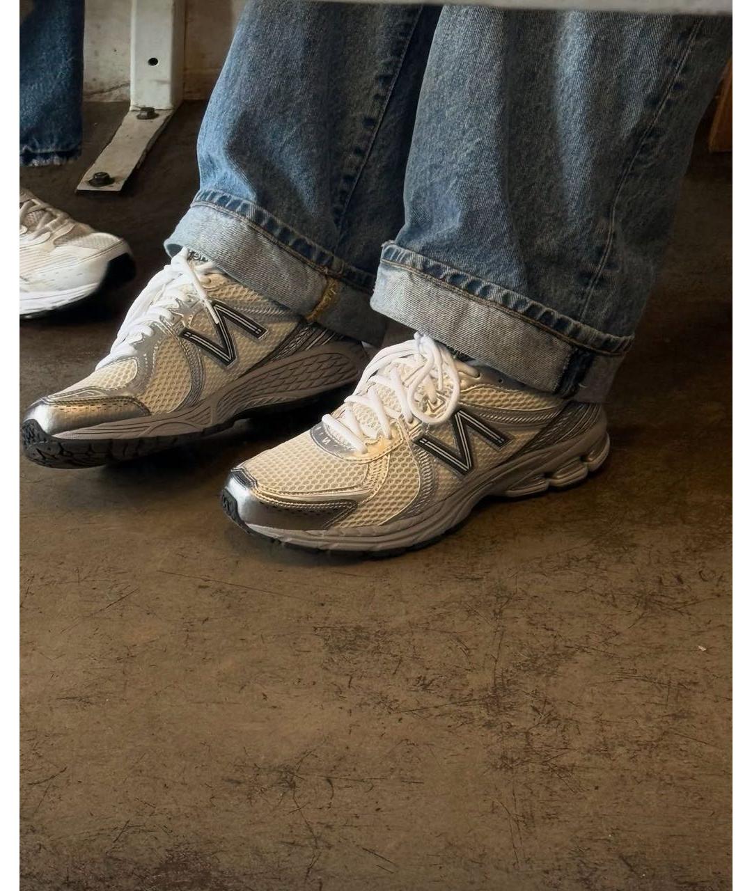 NEW BALANCE Бежевые текстильные низкие кроссовки / кеды, фото 4