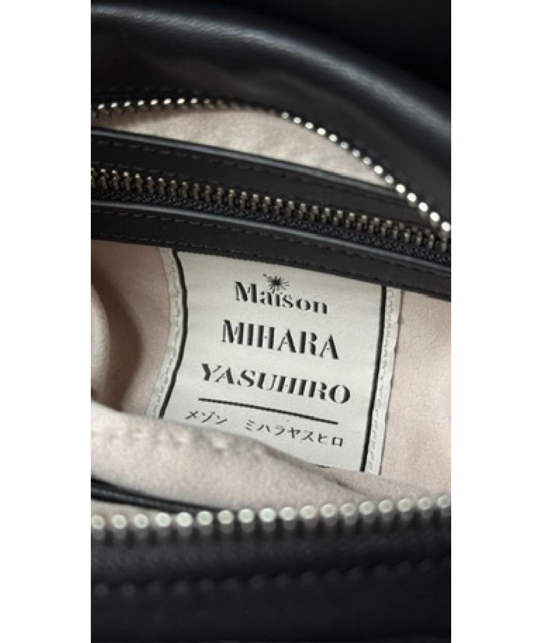 MAISON MIHARA YASUHIRO Черная кожаная сумка тоут, фото 6