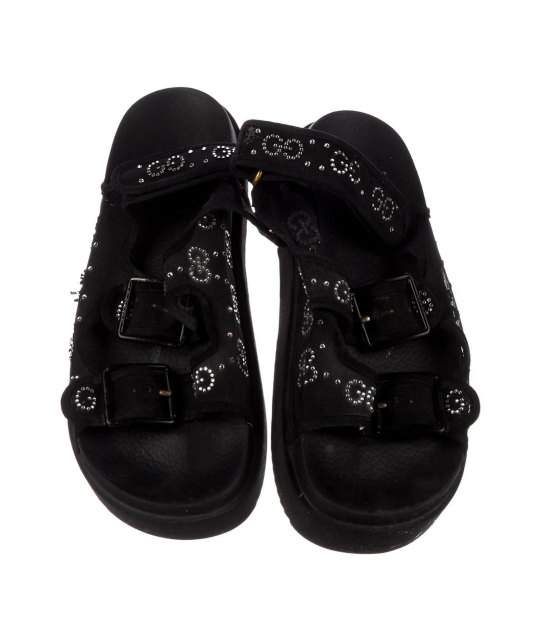 GUCCI Черные текстильные босоножки, фото 9