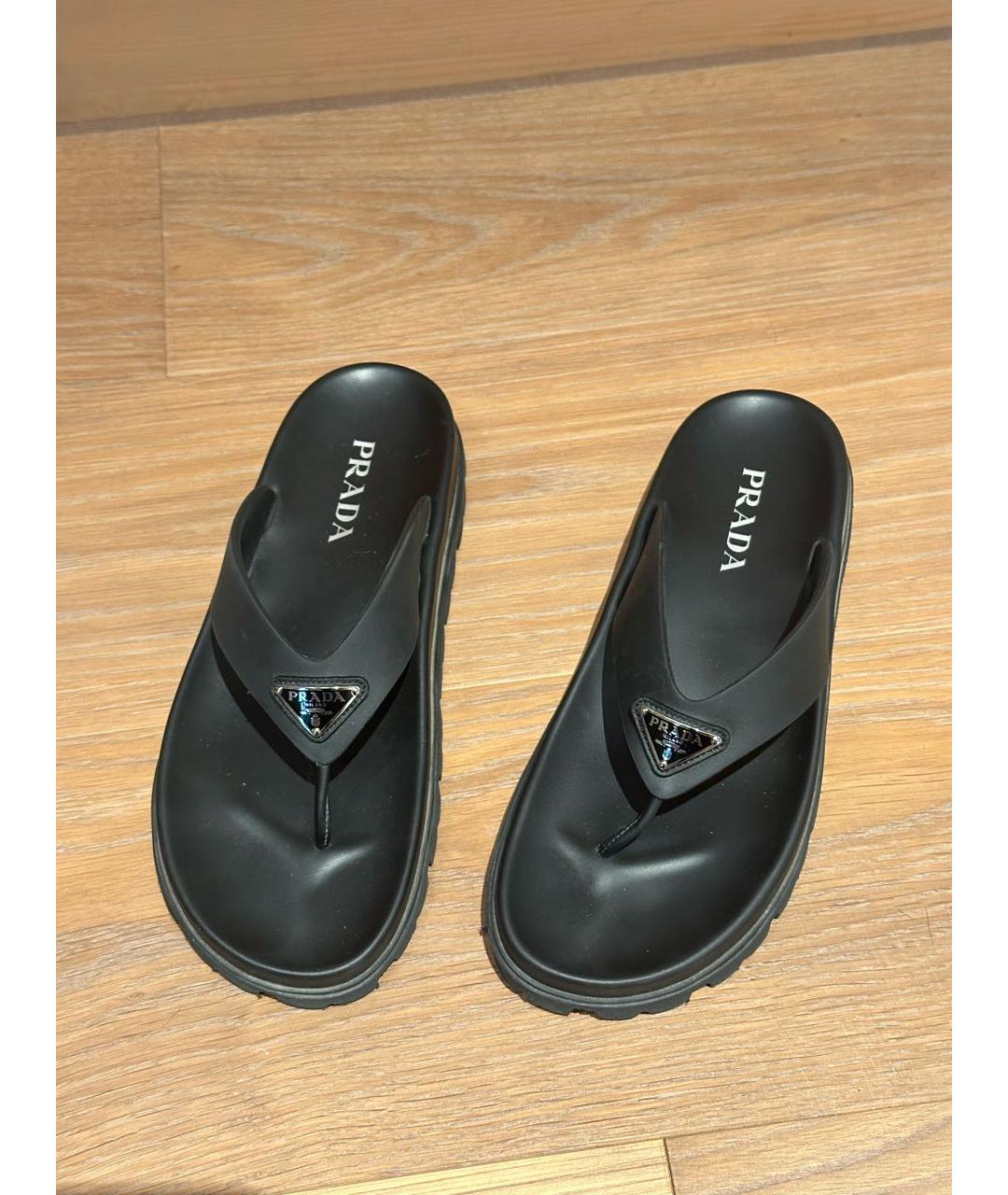 PRADA Черные шлепанцы, фото 2