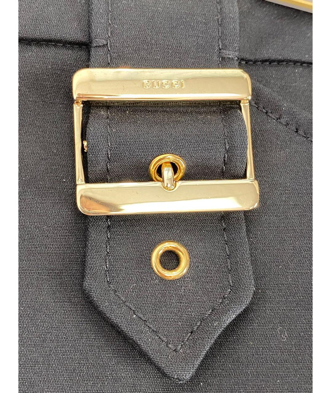 GUCCI Черные хлопко-эластановые прямые брюки, фото 4