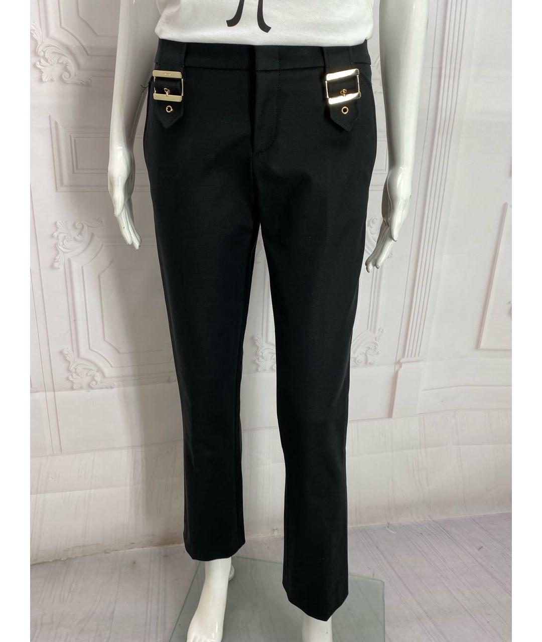 GUCCI Черные хлопко-эластановые прямые брюки, фото 5