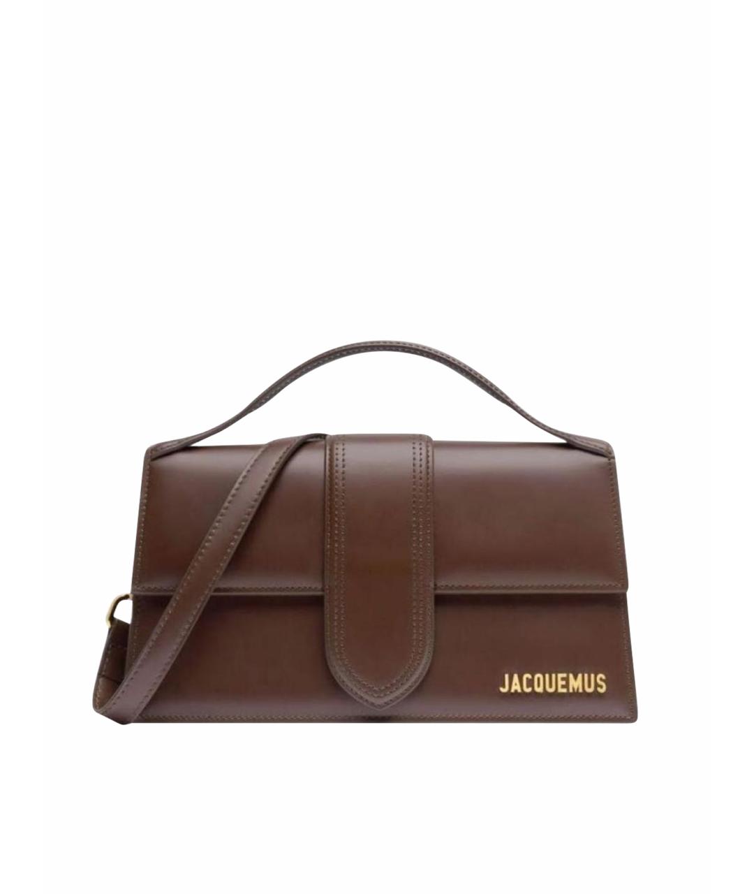 JACQUEMUS Коричневая кожаная сумка через плечо, фото 1