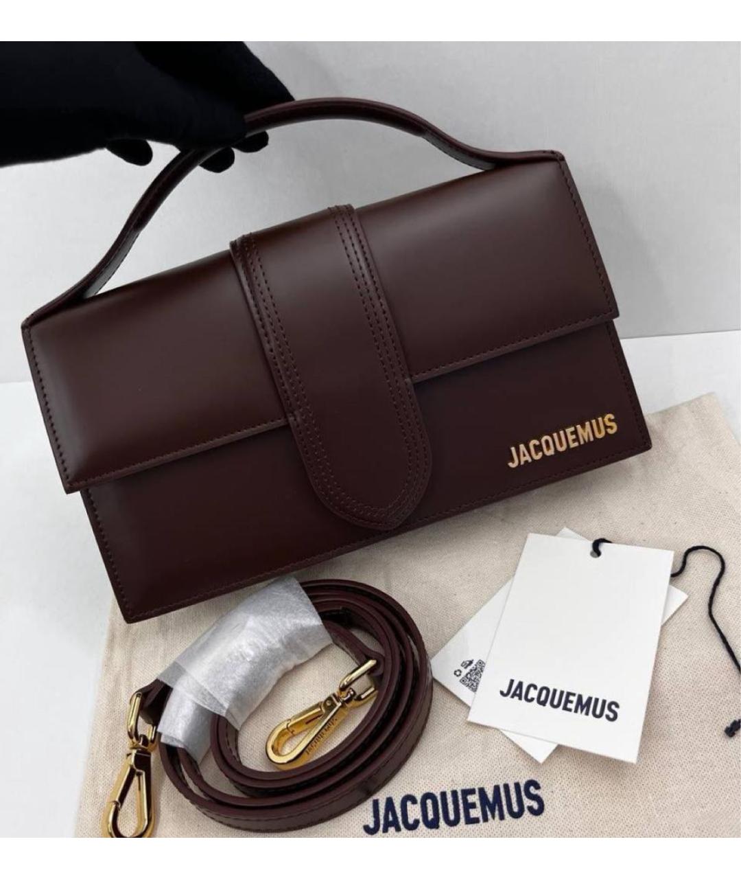 JACQUEMUS Коричневая кожаная сумка через плечо, фото 2