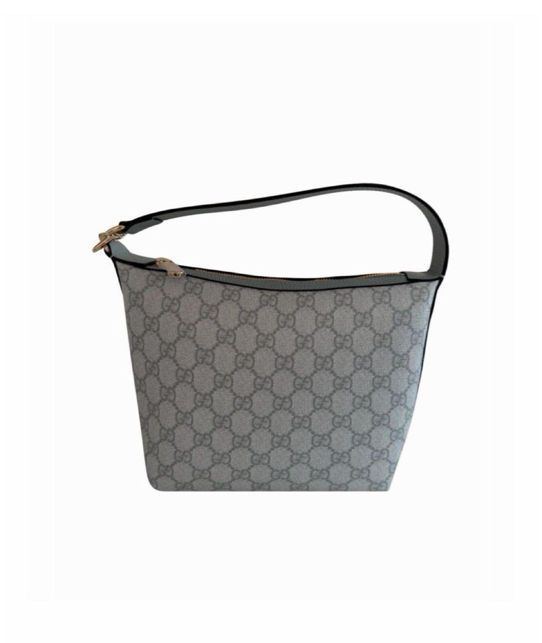 GUCCI Серая кожаная сумка с короткими ручками, фото 9