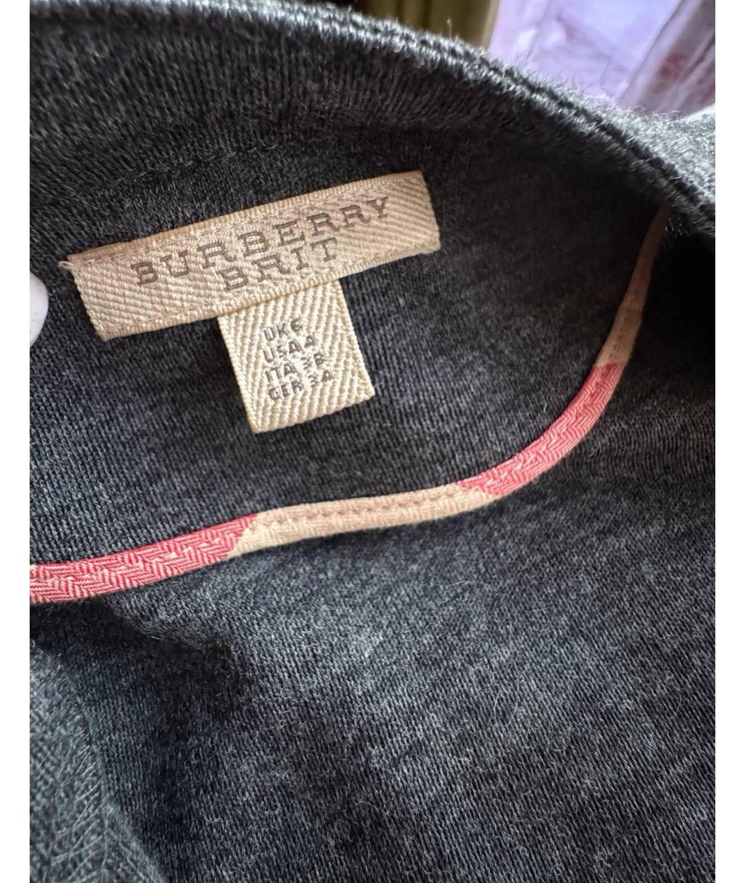 BURBERRY Серое шерстяное повседневное платье, фото 3