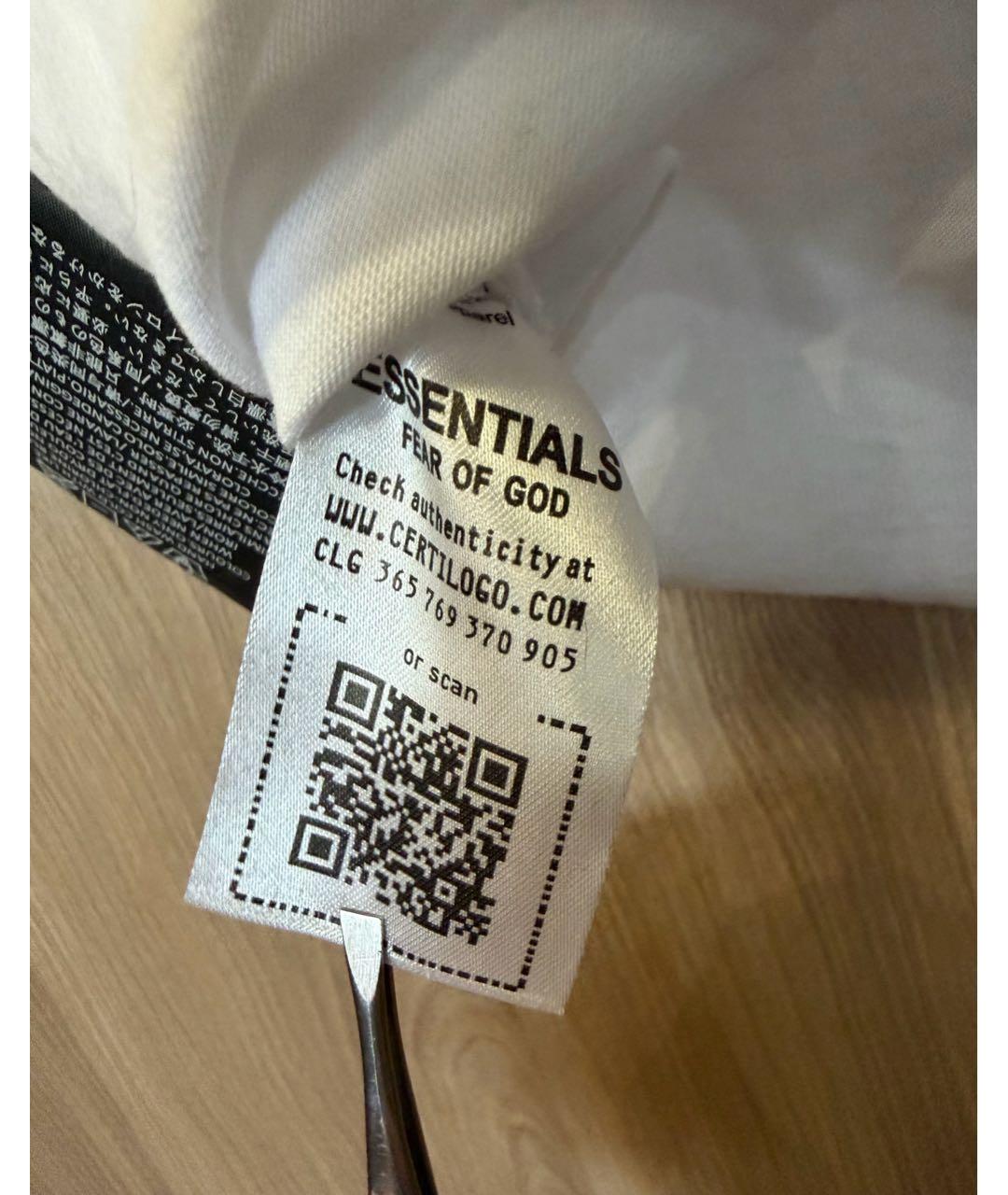 FEAR OF GOD ESSENTIALS Белая хлопковая футболка, фото 6