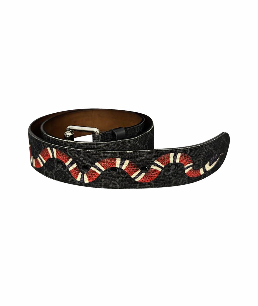 GUCCI Черный кожаный ремень, фото 1