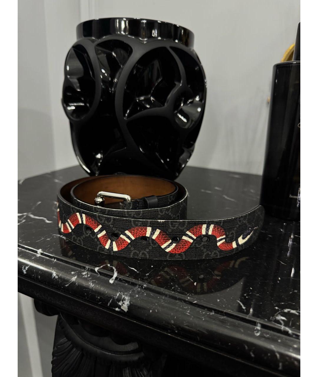 GUCCI Черный кожаный ремень, фото 4