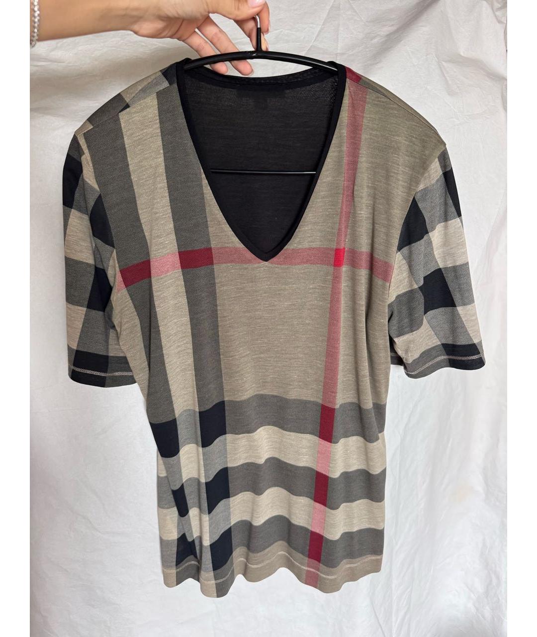 BURBERRY Черная хлопковая футболка, фото 4
