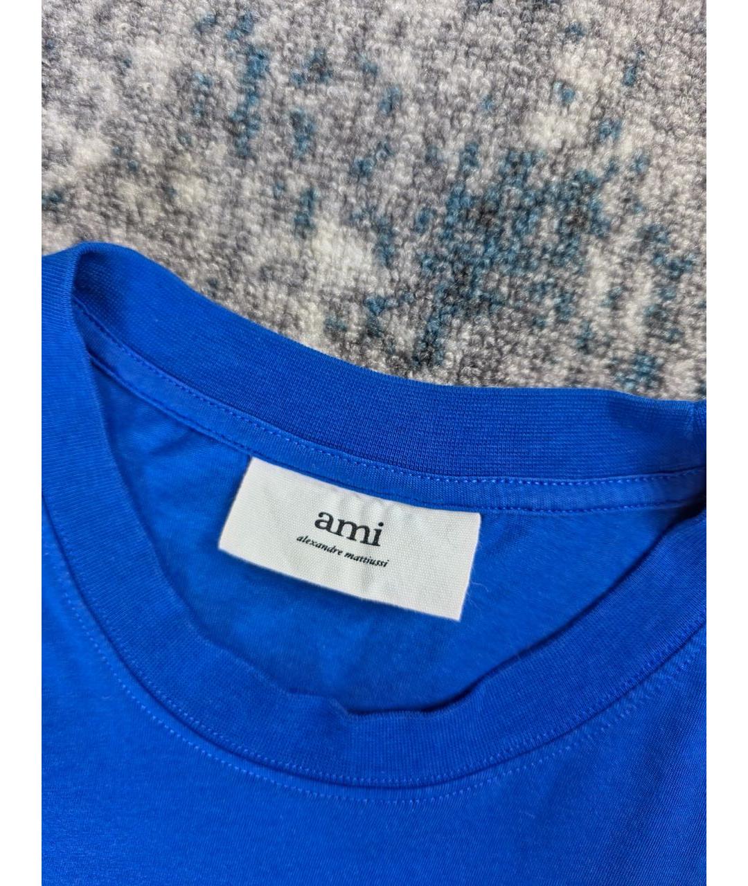 Ami Paris Синяя хлопковая футболка, фото 2