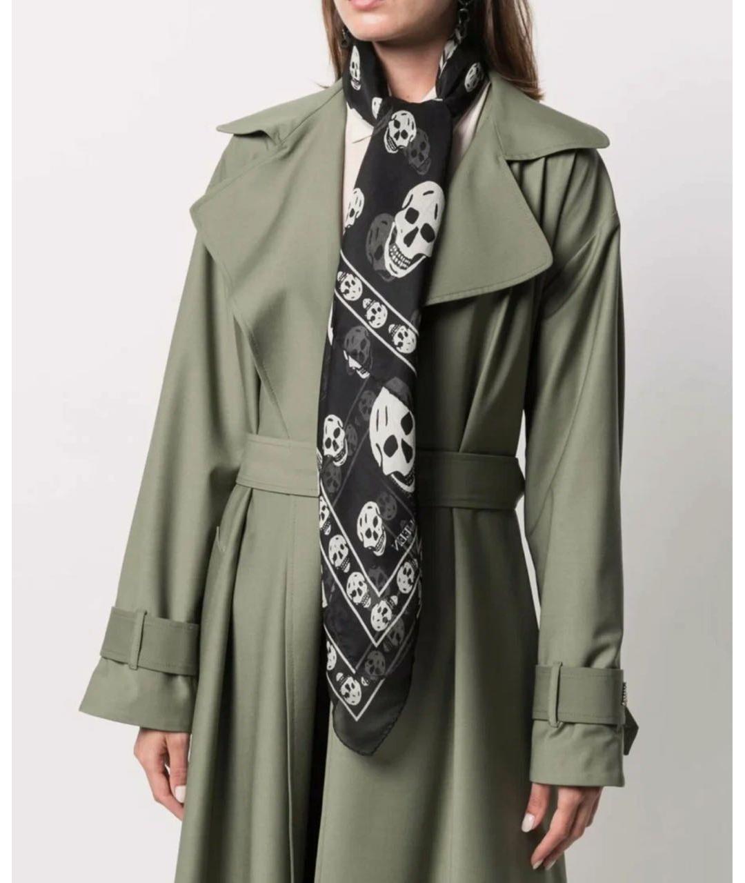 ALEXANDER MCQUEEN Черный шелковый платок, фото 6