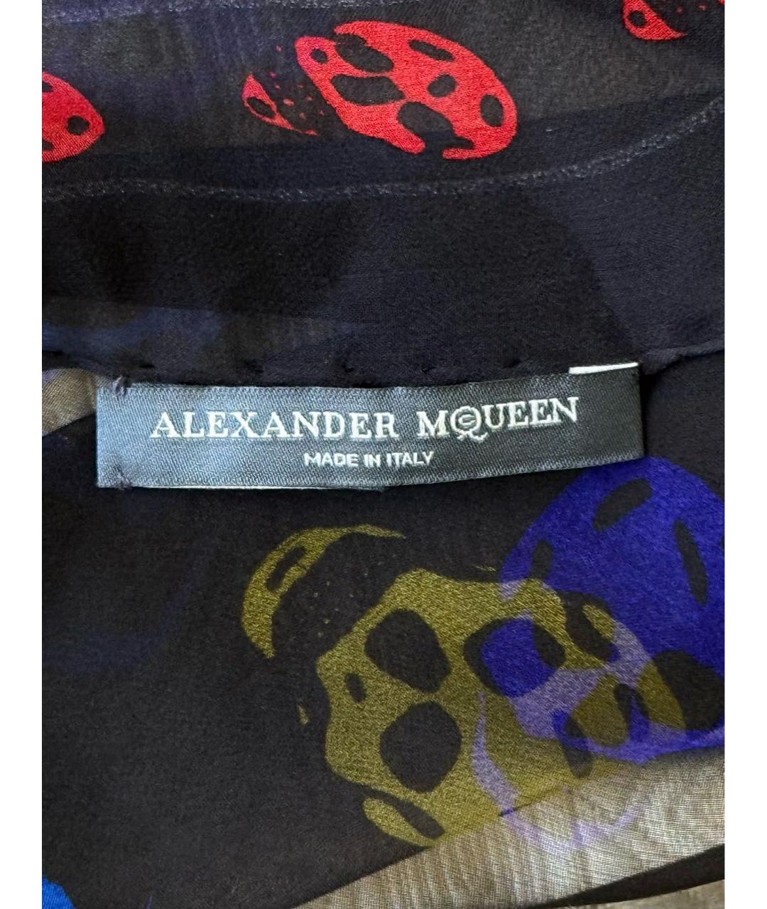 ALEXANDER MCQUEEN Черный шелковый платок, фото 2