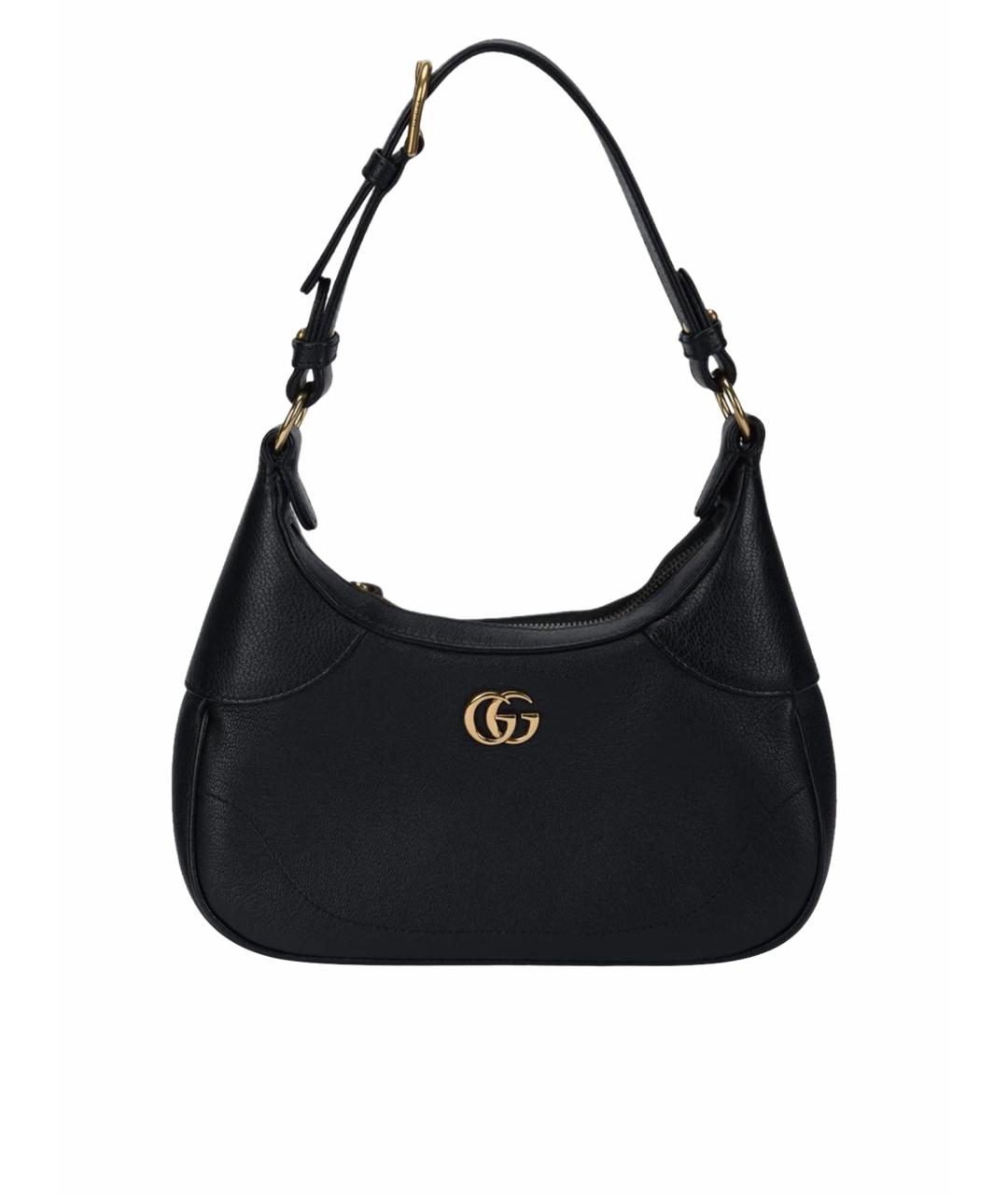 GUCCI Черная кожаная сумка с короткими ручками, фото 1