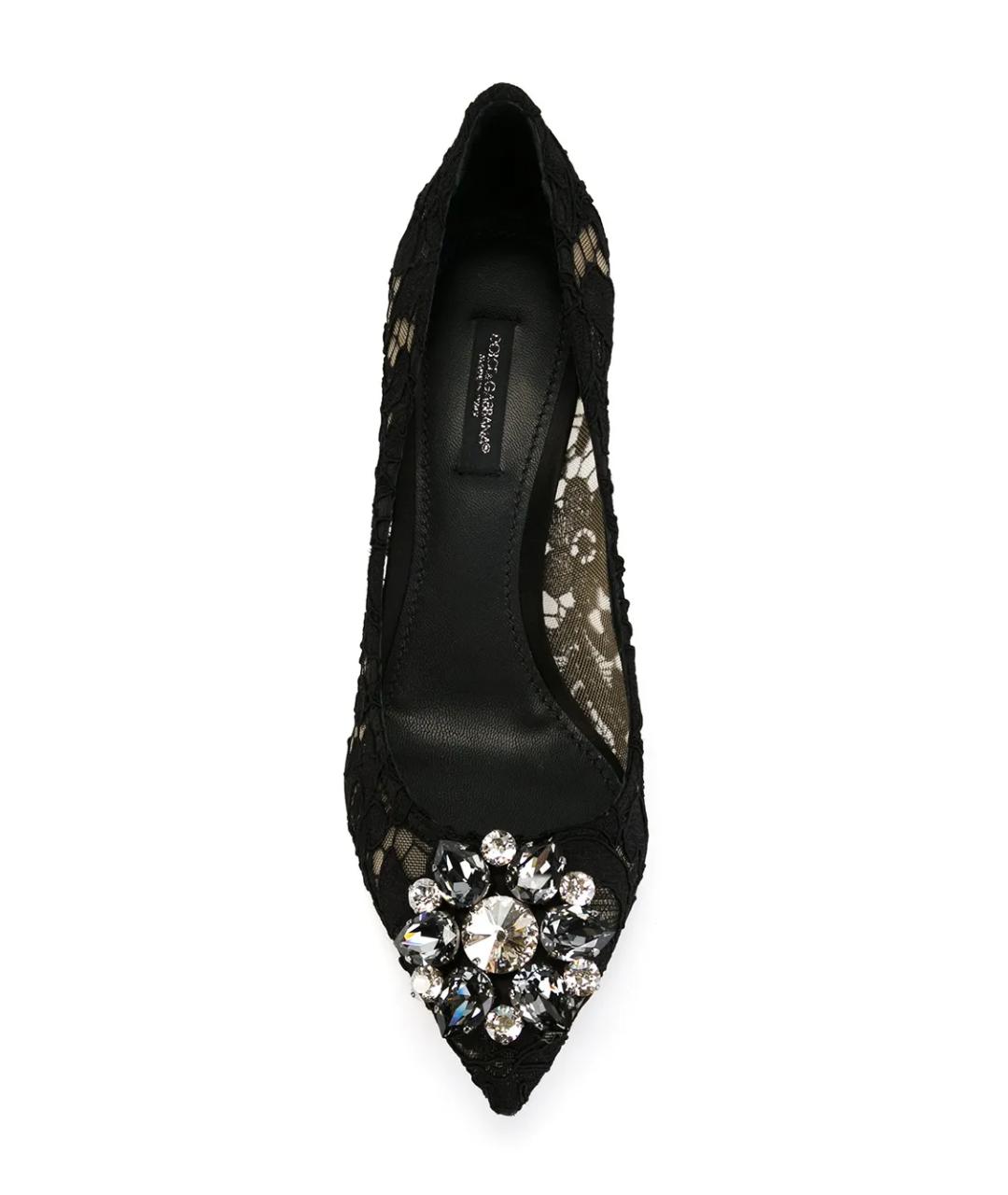 DOLCE&GABBANA Черные лодочки на низком каблуке, фото 2