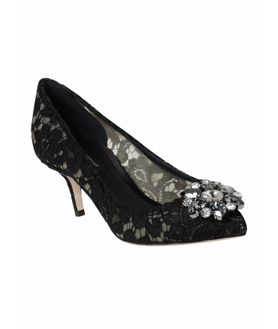DOLCE&GABBANA Черные лодочки на низком каблуке, фото 1