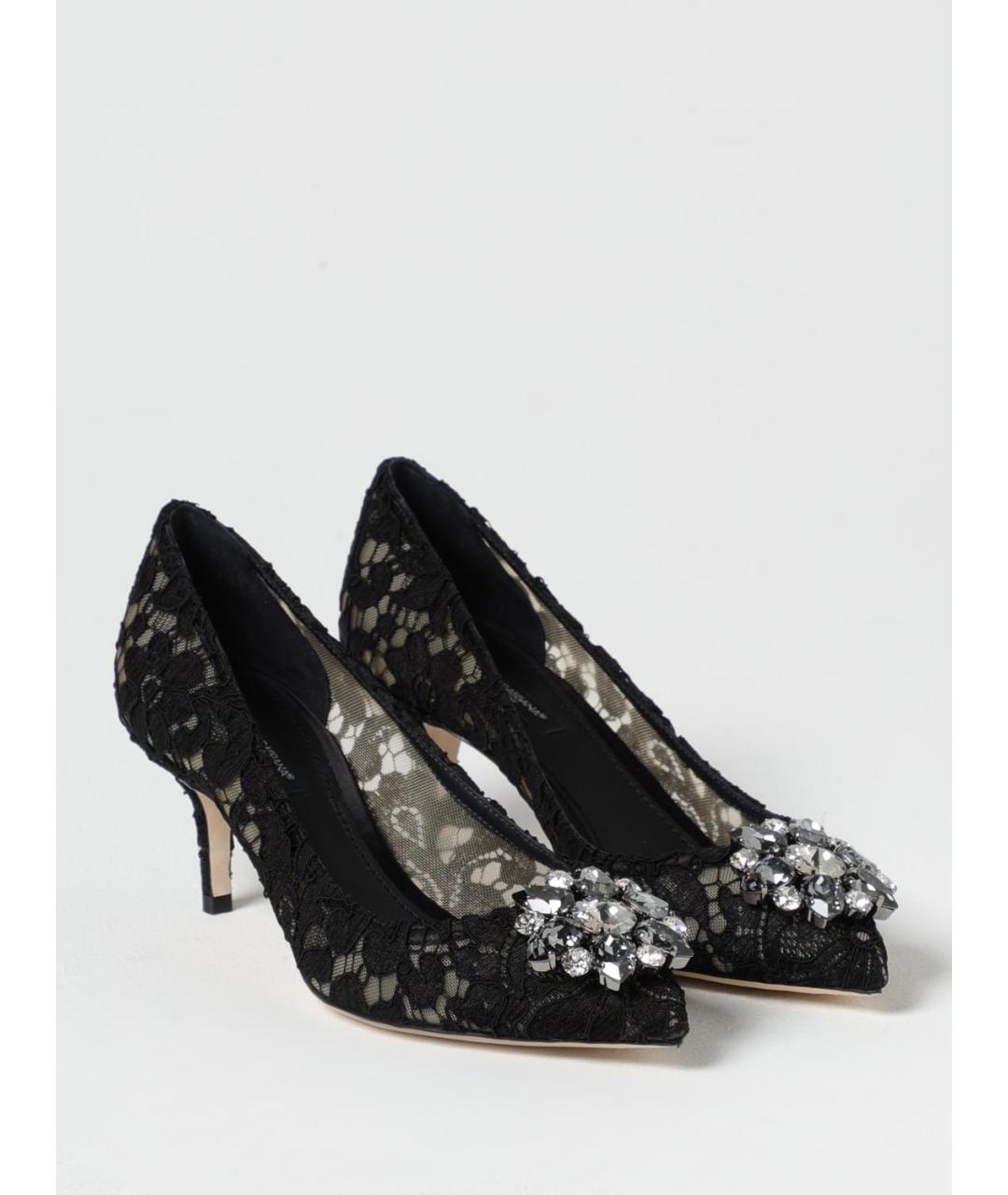 DOLCE&GABBANA Черные лодочки на низком каблуке, фото 5