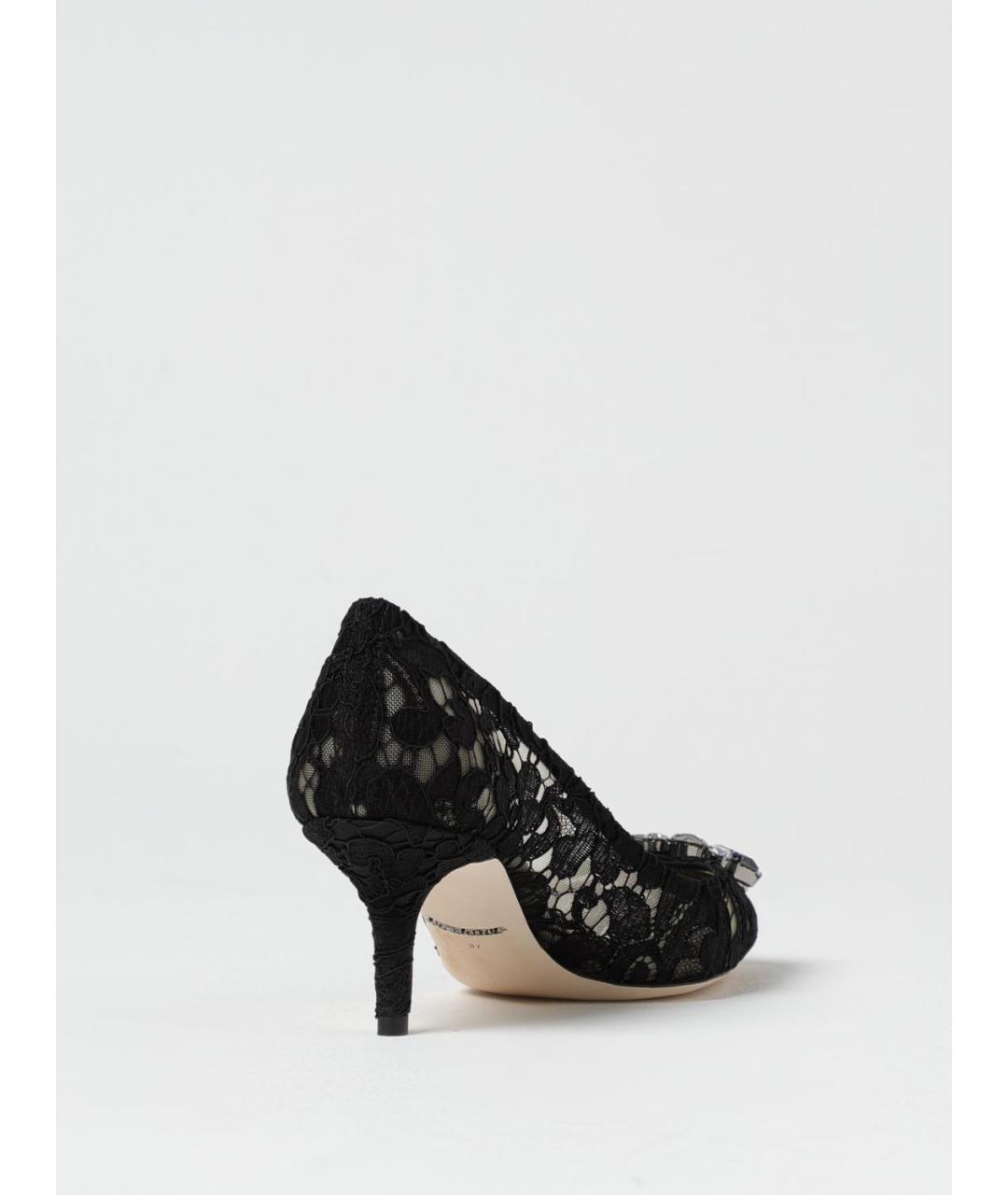 DOLCE&GABBANA Черные лодочки на низком каблуке, фото 4