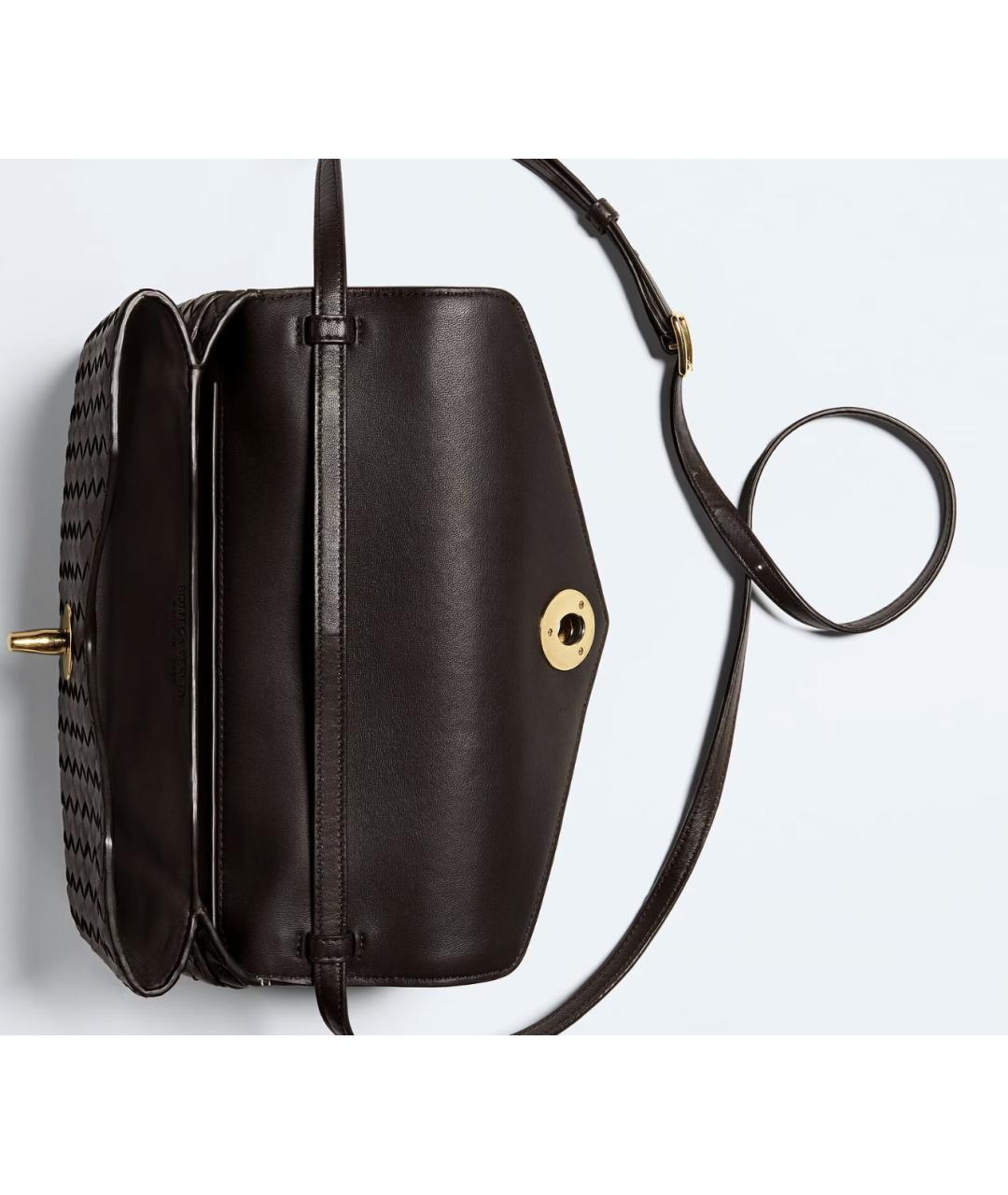 BOTTEGA VENETA Коричневая кожаная сумка через плечо, фото 3