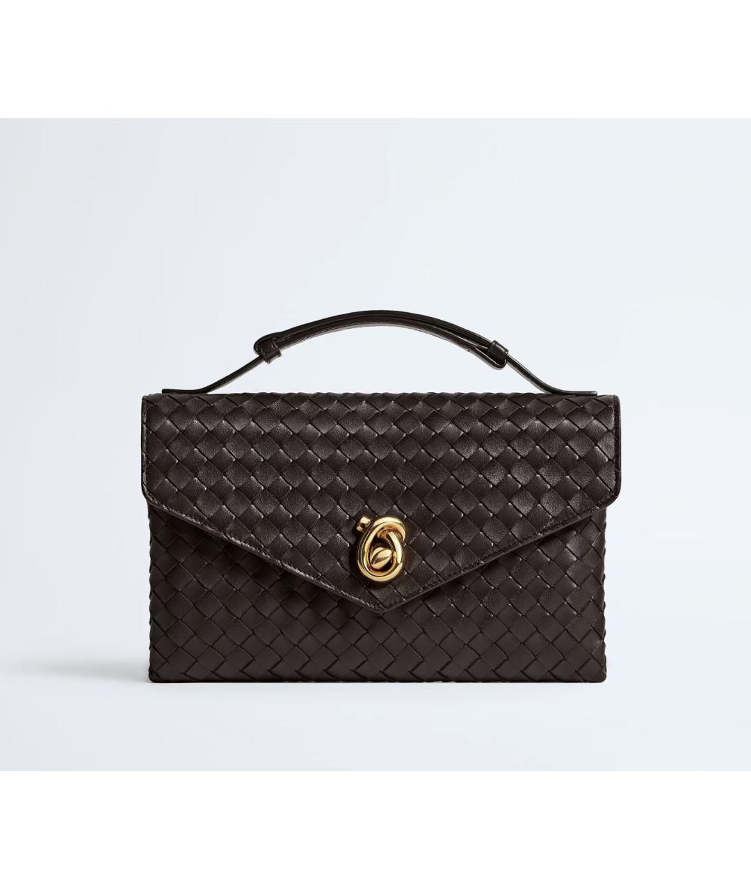 BOTTEGA VENETA Коричневая кожаная сумка через плечо, фото 4