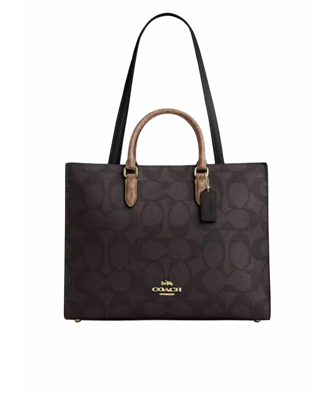 COACH Коричневая кожаная сумка тоут, фото 1