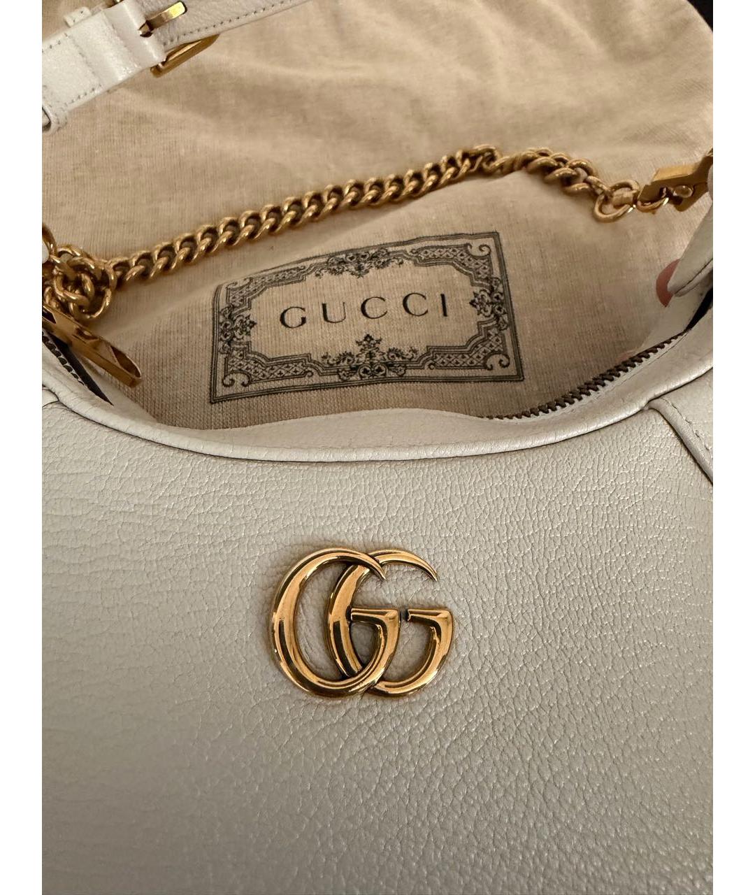 GUCCI Бежевая кожаная сумка через плечо, фото 4