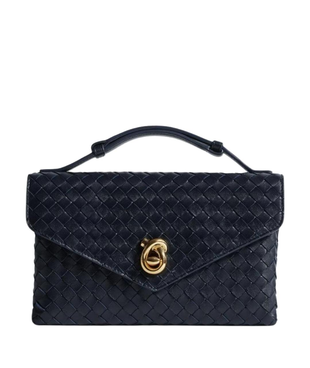 BOTTEGA VENETA Темно-синяя кожаная сумка через плечо, фото 1