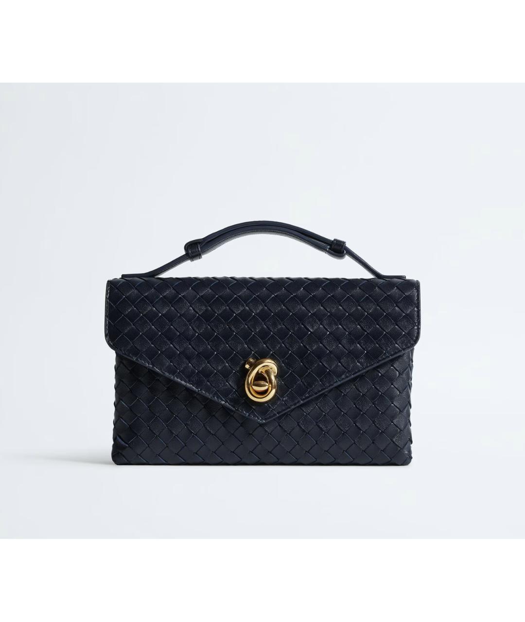BOTTEGA VENETA Темно-синяя кожаная сумка через плечо, фото 4