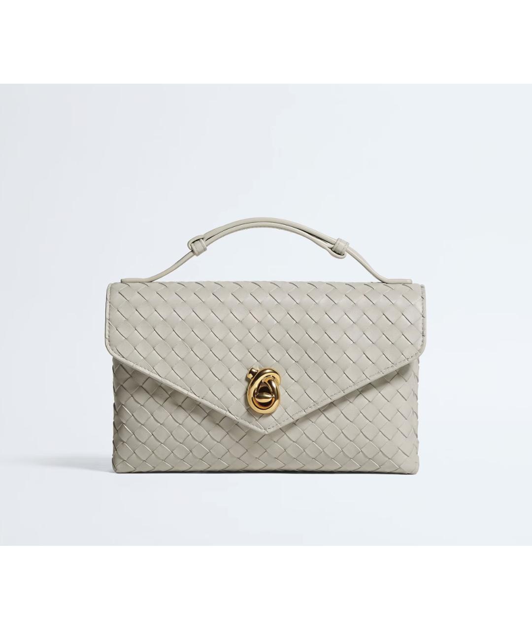 BOTTEGA VENETA Серая кожаная сумка через плечо, фото 4