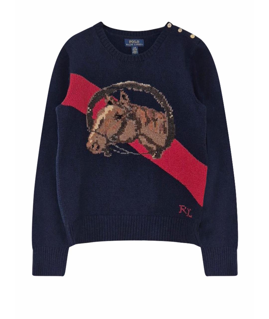 POLO RALPH LAUREN Темно-синий шерстяной джемпер / свитер, фото 1
