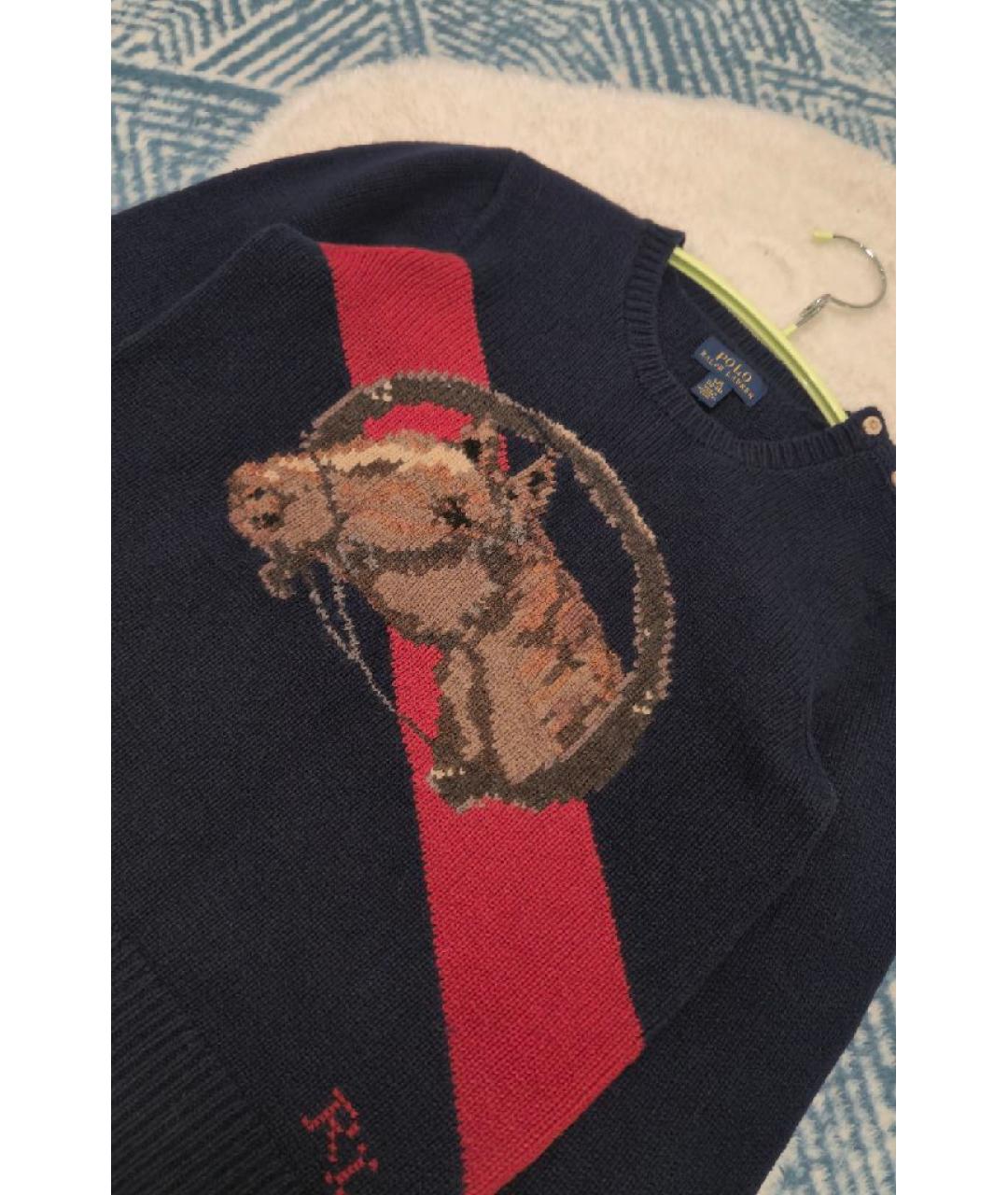 POLO RALPH LAUREN Темно-синий шерстяной джемпер / свитер, фото 4