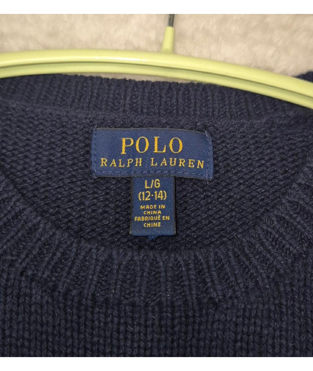 POLO RALPH LAUREN Темно-синий шерстяной джемпер / свитер, фото 3
