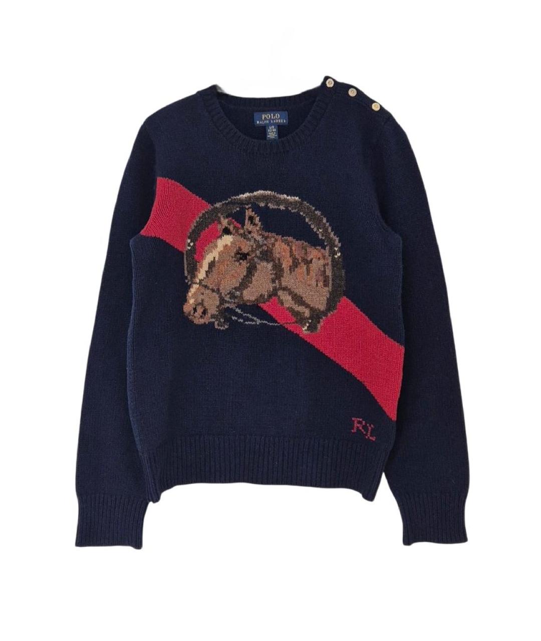 POLO RALPH LAUREN Темно-синий шерстяной джемпер / свитер, фото 10