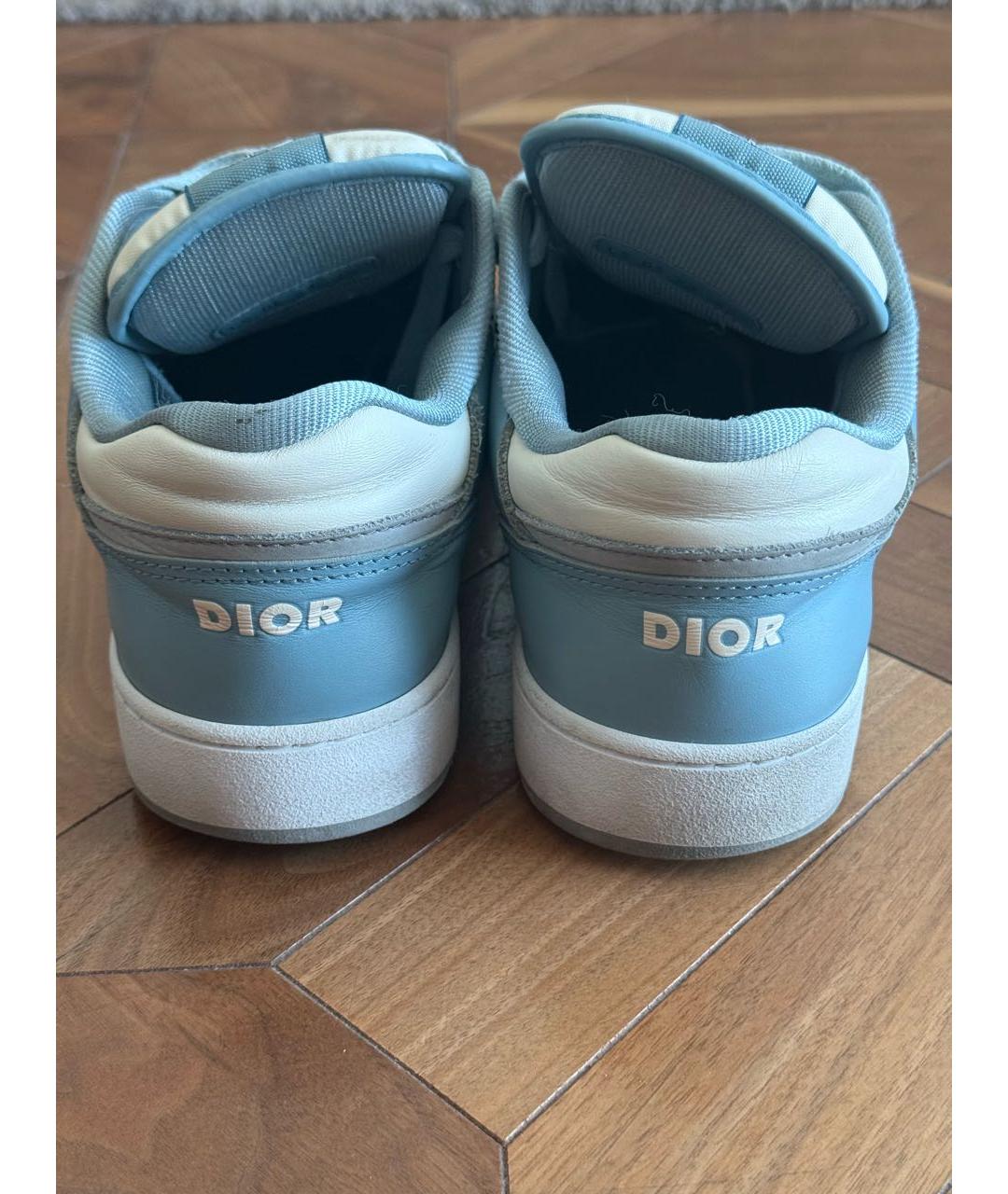 CHRISTIAN DIOR Голубые кожаные низкие кроссовки / кеды, фото 3