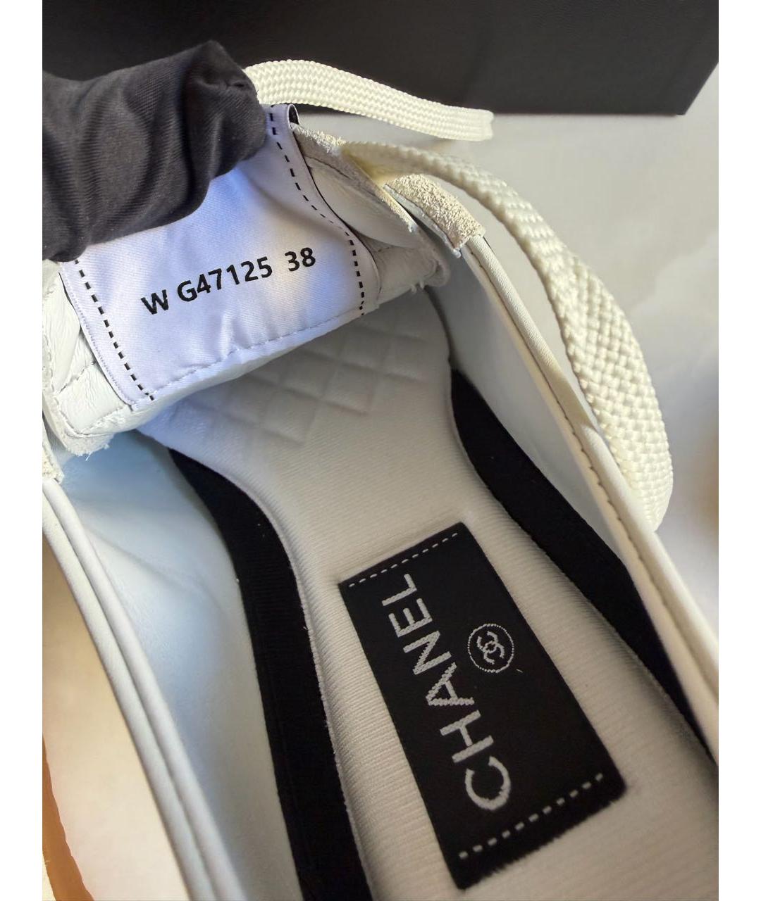 CHANEL Белые кожаные кеды, фото 5