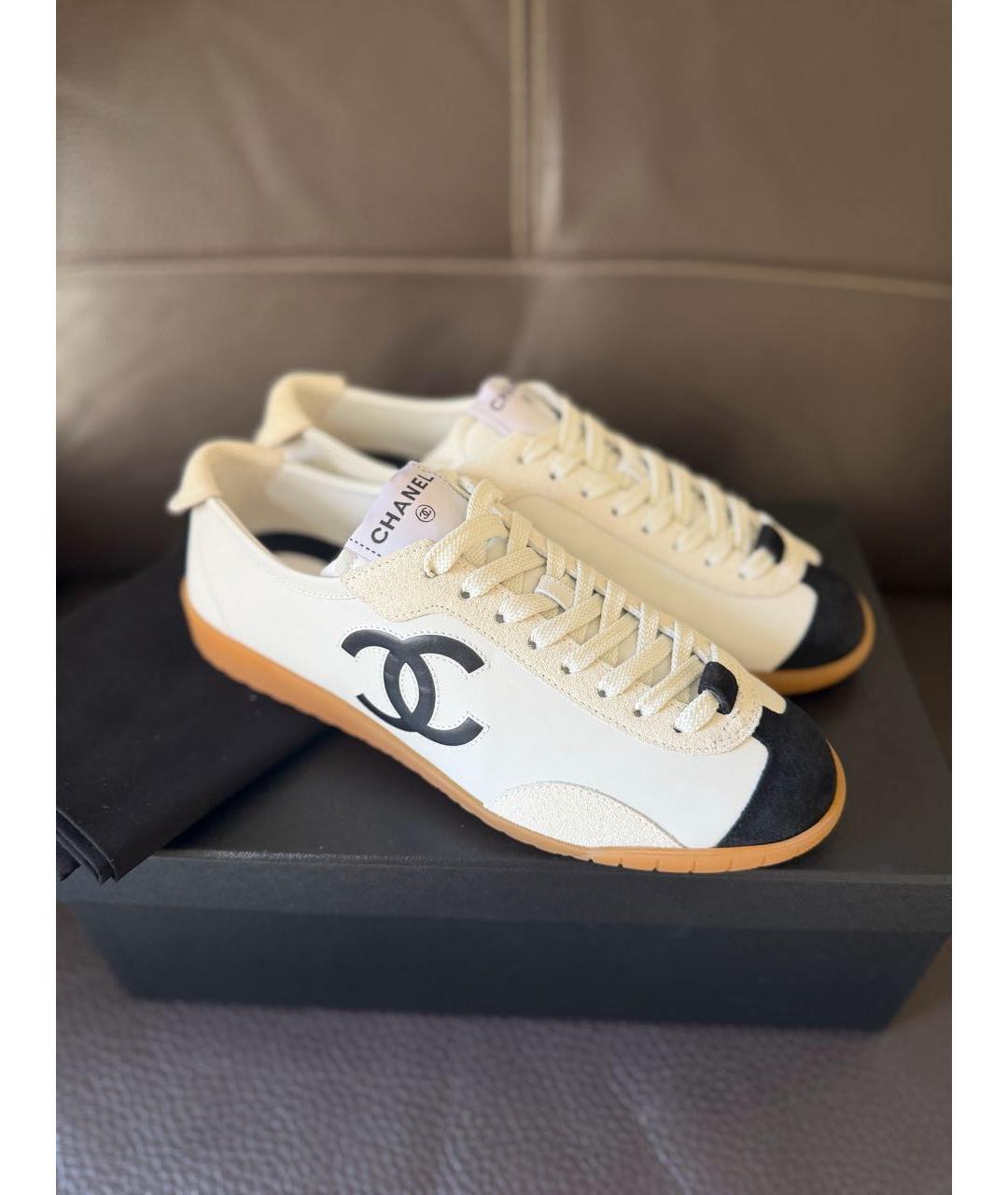 CHANEL Белые кожаные кеды, фото 8