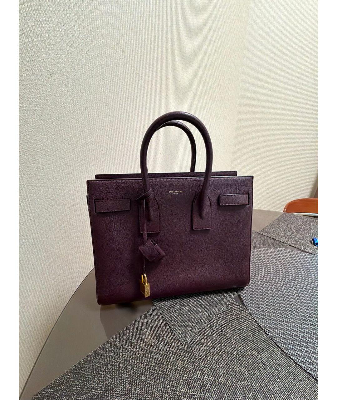 SAINT LAURENT Кожаная сумка тоут, фото 9